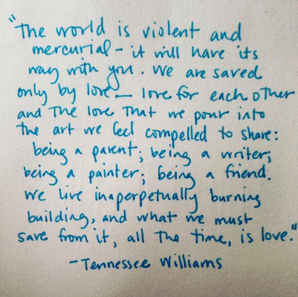 Tennessee Williams quote on love