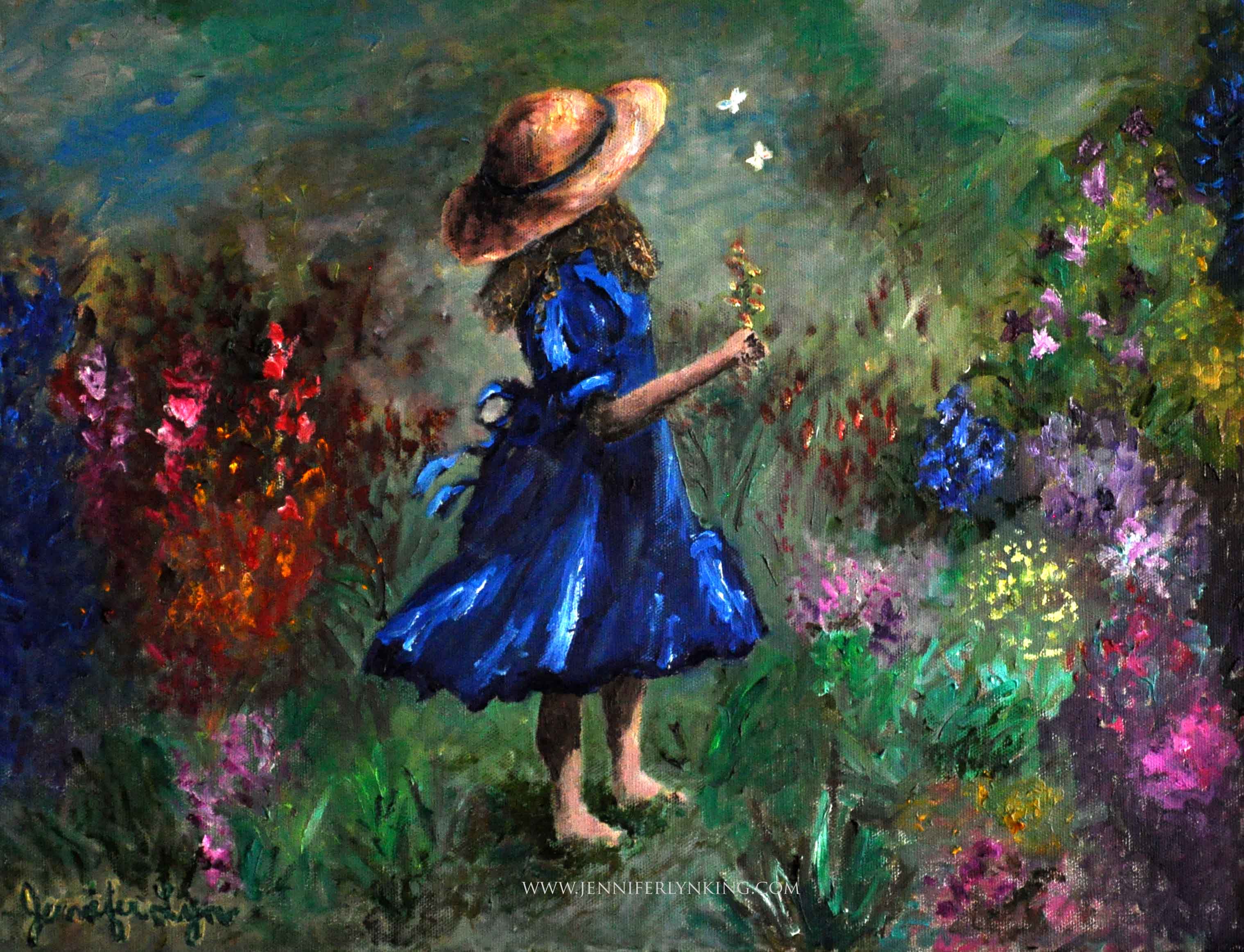 Girl in the Garden oil painting